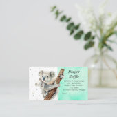 キュートコアラベアオムツラッフルベビーシャワーチケット 名刺 (スタンド正面)