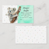 キュートコアラベアオムツラッフルベビーシャワーチケット 名刺 (正面/裏面)