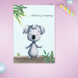 キュートコアラベアスケッチパーソナライズされた誕生日カード カード