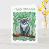 キュートコアラベアパーティーセンター カード (黄色い花)