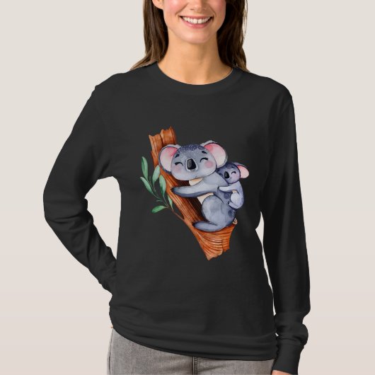 キュートコアラベアーアンドベビーオーストラリア動物愛好家 Tシャツ (正面)