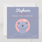 キュートコアラベア子供の誕生日パーティの招待状 招待状 (正面)