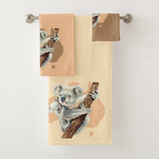 キュートコアラママ&ベビー バスタオルセット (インサイチュ)