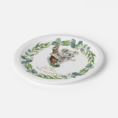 キュートコアラユーカリリースガールベビーシャワー ペーパープレート (アングル)