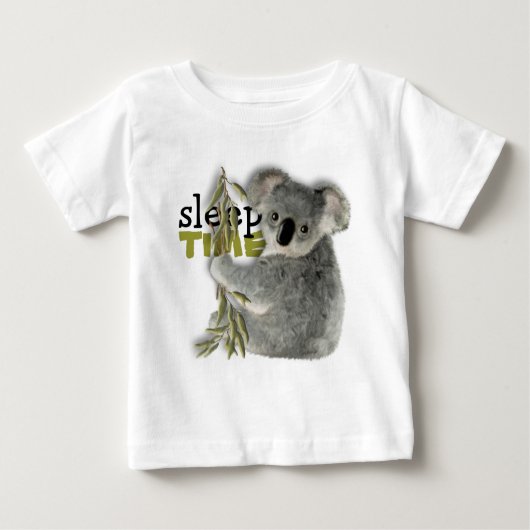 キュートコアラ睡眠 ベビーTシャツ (正面)