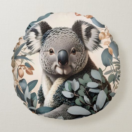 キュートコアラ離れユーカリ ラウンドクッション (正面)