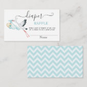 キュートコウノトリベビージグザグおむつラッフル エンクロージャーカード (正面/裏面)