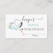 キュートコウノトリベビージグザグおむつラッフル エンクロージャーカード (正面)