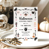 キュートコケットハロウィーンカクテルパーティー 招待状