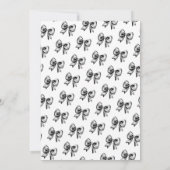 キュートコケットブラックボウスウィート16誕生日 招待状 (裏面)