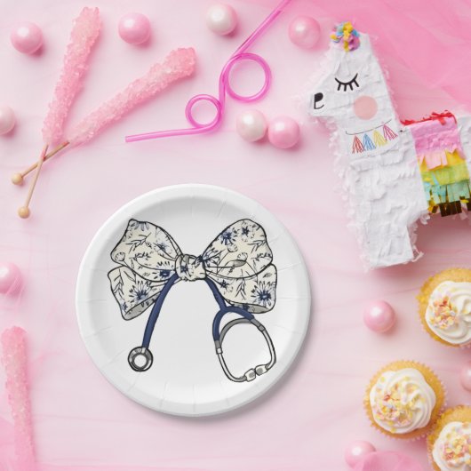 キュートコケットボウコケットボウナース看護 ペーパープレート (パーティー)