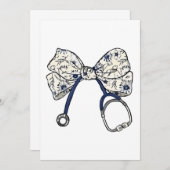 キュートコケットボウコケットボウナース看護 招待状 (正面/裏面)