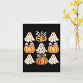 キュートコケットボウズ幽霊パンプキンシーズンハロウィーン カード (黄色い花)
