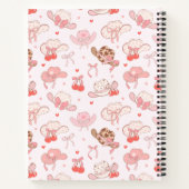 キュートコケット女性のカーボーイハットさくらんぼボウモノグラム ノートブック (裏面)