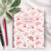 キュートコケット女性のカーボーイハットさくらんぼボウモノグラム ノートブック