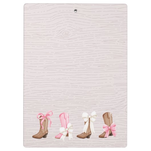 キュートコケット女性のカーボーイブーツパーソナライズされた クリップボード (裏面)