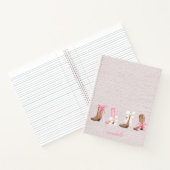 キュートコケット女性のカーボーイブーツパーソナライズされた ノートブック (内部)