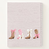 キュートコケット女性のカーボーイブーツパーソナライズされた ノートブック (裏面)