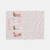 キュートコケット女性のカーボーイブーツパーソナライズされた フリースブランケット (正面(横))