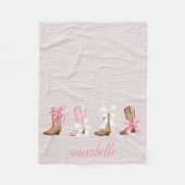 キュートコケット女性のカーボーイブーツパーソナライズされた フリースブランケット (正面)