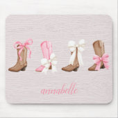 キュートコケット女性のカーボーイブーツパーソナライズされた マウスパッド (正面)