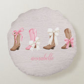 キュートコケット女性のカーボーイブーツパーソナライズされた ラウンドクッション (裏面)