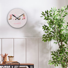 キュートコケット女性のカーボーイブーツパーソナライズされた ラウンド壁時計