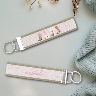 キュートコケット女性のカーボーイブーツパーソナライズされた リストバンドキーホルダー