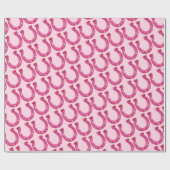 キュートコケット女性のカーボーイ馬蹄型ピンクグリッター ラッピングペーパー (フラット)