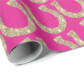 キュートコケット女性のカーボーイ馬蹄熱ピンクグリッター ラッピングペーパー (ロールコーナー)