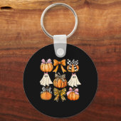 キュートコケット幽霊ピンクコケット弓パンプキンハ キーホルダー (正面)