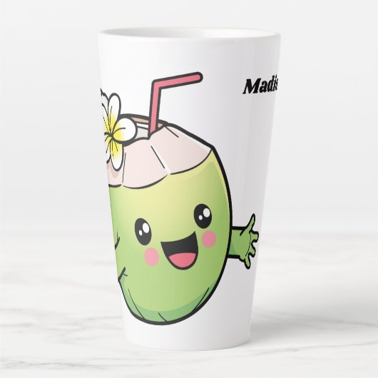 キュートココナッツ名前をカスタムする カフェラテマグ (正面)