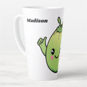 キュートココナッツ名前をカスタムする カフェラテマグ (左アングル)