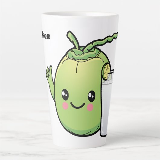 キュートココナッツ名前をカスタムする カフェラテマグ (正面)