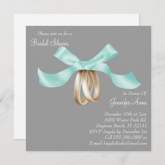 キュートコサージフラワーズブライダルシャワー招待状 招待状 (正面/裏面)