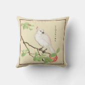 キュートコッカトゥーヴィンテージ日本の椿ピロー クッション (裏面)