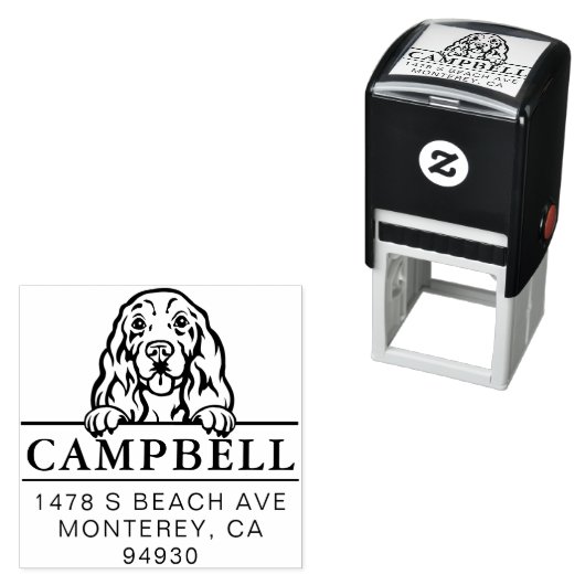 キュートコッカースパニエル犬カスタムドッグアドレス セルフインキングスタンプ (インサイチュ)