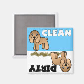 キュートコッカースパニエル犬クリーン汚れ食洗機磁石 マグネット (正面/裏面)