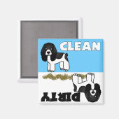 キュートコッカースパニエル犬クリーン汚れ食洗機磁石 マグネット (正面/裏面)