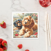 キュートコッカースパニエル犬絵画ズ スタンダードカクテルナプキン (インサイチュ)