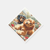 キュートコッカースパニエル犬絵画ズ スタンダードカクテルナプキン (角)
