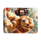 キュートコッカースパニエル犬絵画ズ マグネット (横)