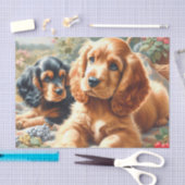 キュートコッカースパニエル犬絵画ズ 薄葉紙 (クラフト)