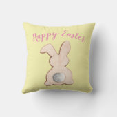 キュートコットンテールイースターバニーイエロー装飾用クッション クッション (裏面)