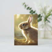 キュートコットンテールワイルドライフポートレート ポストカード (スタンド正面)