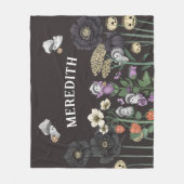 キュートコテージコアキノコ幽霊ハロウィーン フリースブランケット (正面)