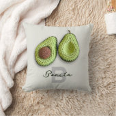 キュートコテージコアクロチェットアボカドモノグラム名 クッション (ブランケット)