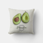 キュートコテージコアクロチェットアボカドモノグラム名 クッション (正面)