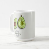 キュートコテージコアクロチェットアボカドモノグラム名 コーヒーマグカップ (正面左)