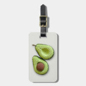 キュートコテージコアクロチェットアボカドモノグラム名 ラゲッジタグ (正面縦)
